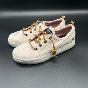 Sperry Crest Vibe Seersucker Stripe Sneakers Youth Size 1